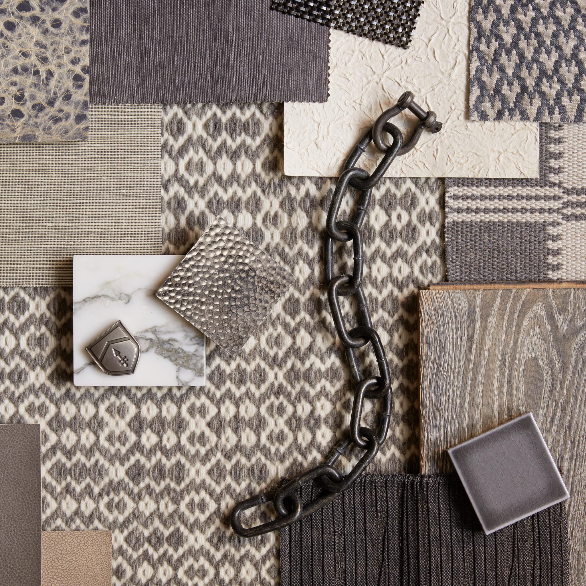 composition with interior design samples and swatches